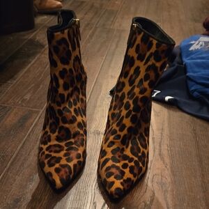 Vince Camuto Leopard Print Ankle Booties